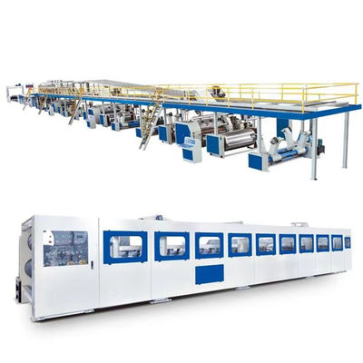 4500 KG Δυνατότητα 3 πλεγμάτων κυματοειδούς χαρτονιού Γραμμή παραγωγής Μείωση μήκους 300mm-9999mm