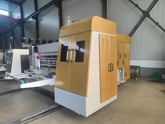1-6 χρώματα αυτόματη εκτύπωση Flexo Slotting Die Cutting κυματοειδής συσκευή κατασκευής κιβωτίων