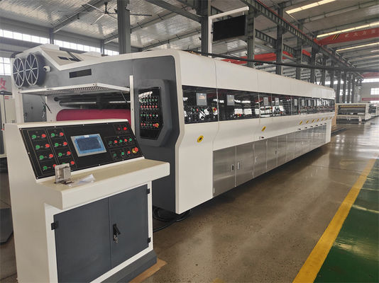 1000 KG βάρος αυτόματο Flexoprinter Slotter περιστροφικό πεθαίνει κόπτης κυματοειδής χαρτόνι χαρτόνι κατασκευής μηχανή