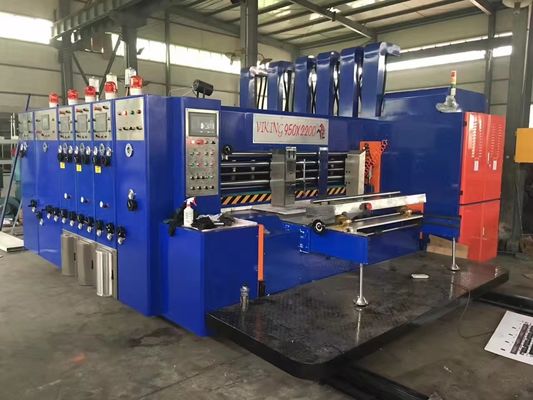 Αυτόματη υψηλής ευκρίνειας Flexo εκτύπωση Slotting περιστροφική κόψιμο πετσέτας με συσκευή στοιβάζοντας