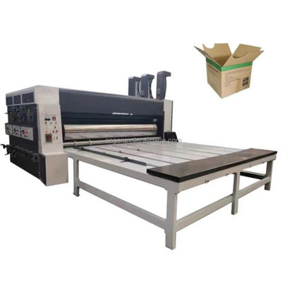Ημι- αυτόματο 3 χρώματα Flexo μελάνι εκτύπωση Slotting πεθαίνει μηχανή κοπής με αλυσίδα τροφοδοσίας