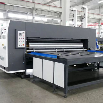 Ημι- αυτόματο 3 χρώματα Flexo μελάνι εκτύπωση Slotting πεθαίνει μηχανή κοπής με αλυσίδα τροφοδοσίας