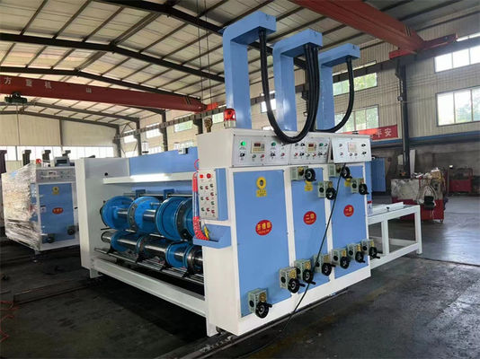 ακρίβεια 2 χρώματα Flexo Printer Slotter Rotary Die Cutter για συσκευασία καταστημάτων τροφίμων