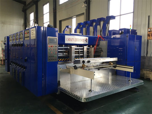 Υψηλής ταχύτητας Flexo εκτύπωση Slotter Die Cutter Machine 4 χρώμα 18000 KG τάση 380